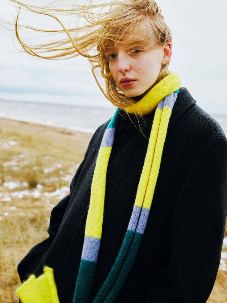 Шарф Snake kid mohair Yellow and Green