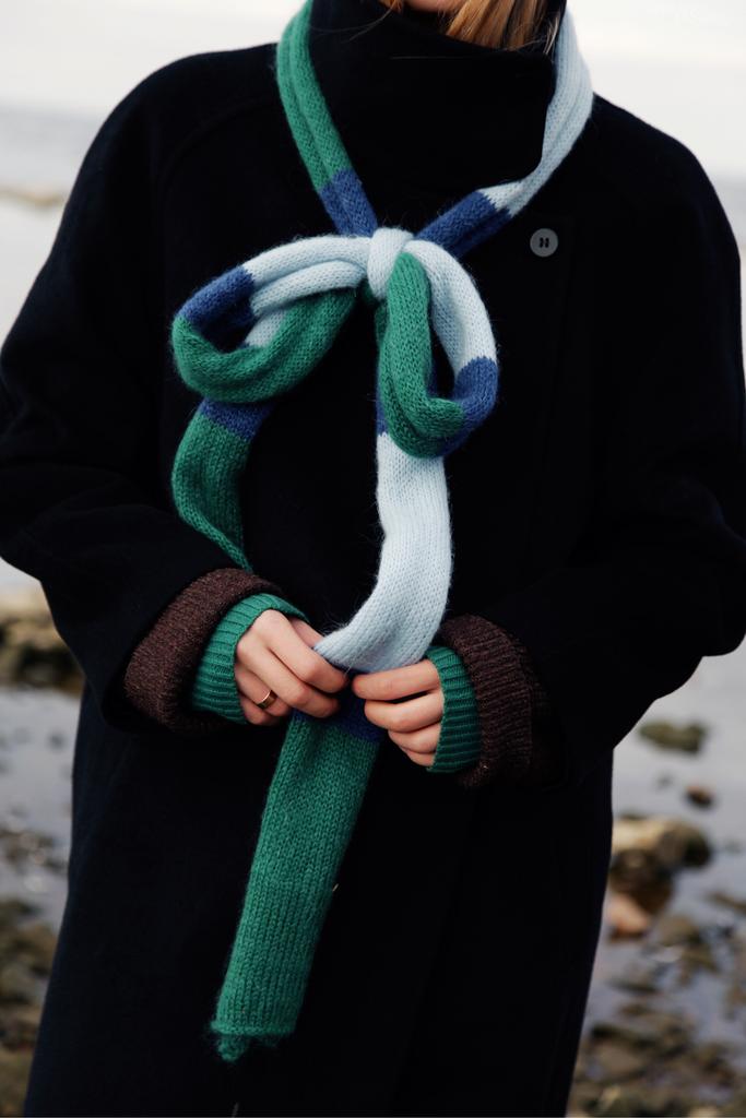 Шарф Snake kid mohair Blue and Green