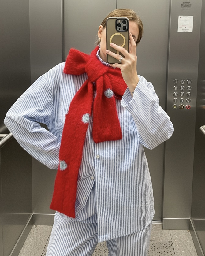 Шарф Snake Dots Red and Blue