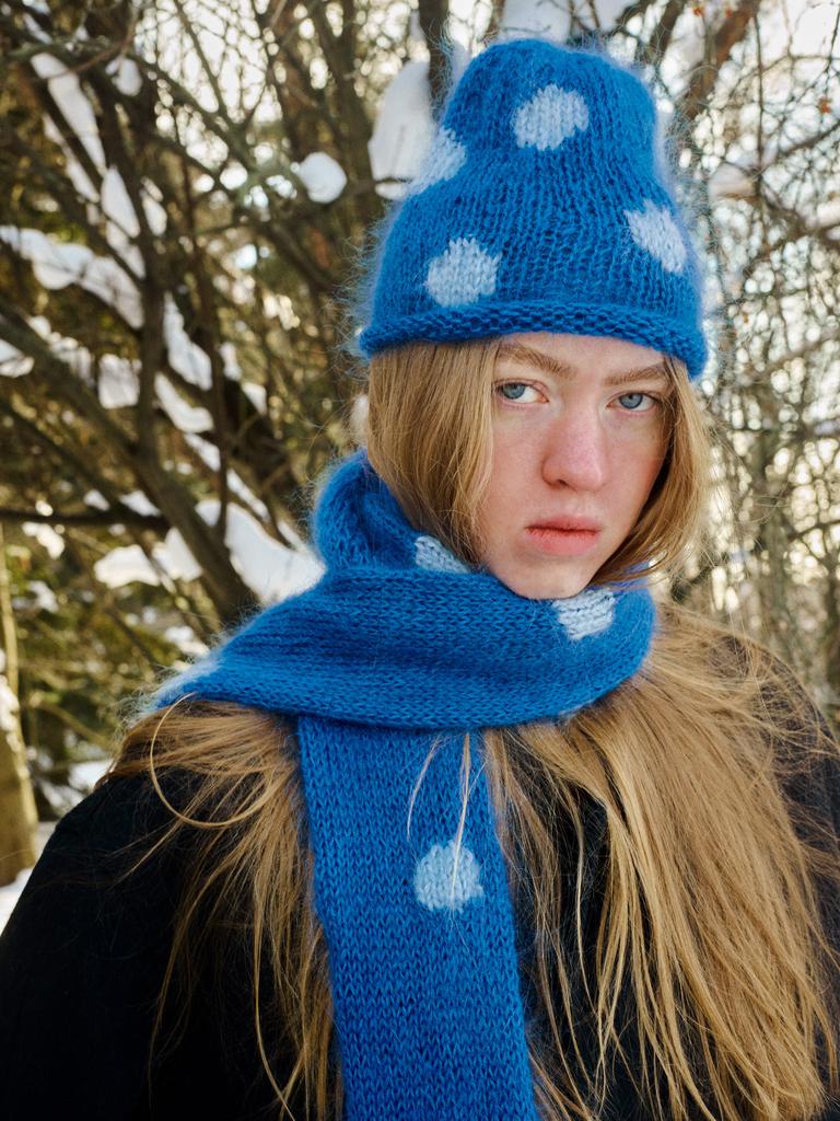 Шапка Mohair Dots Blue