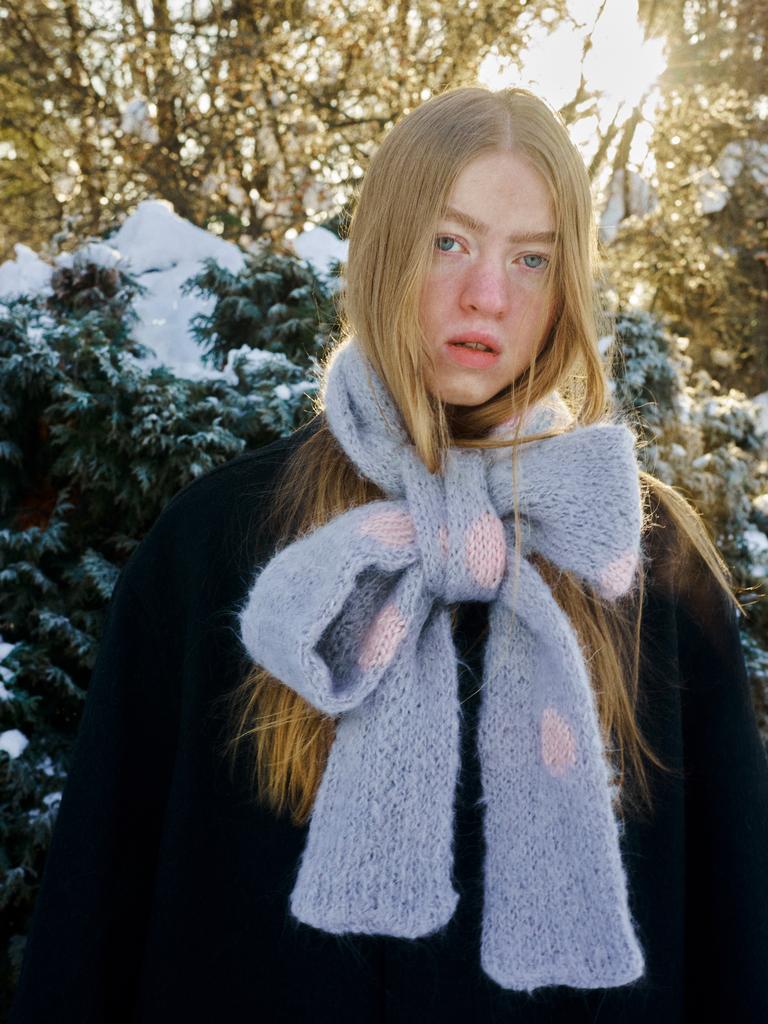 Шарф Snake Dots Grey&Pink