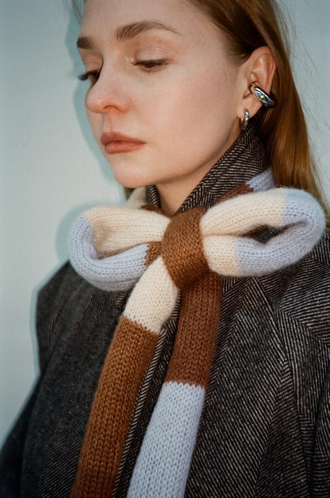 Шарф Snake kid mohair Brown and Blue new