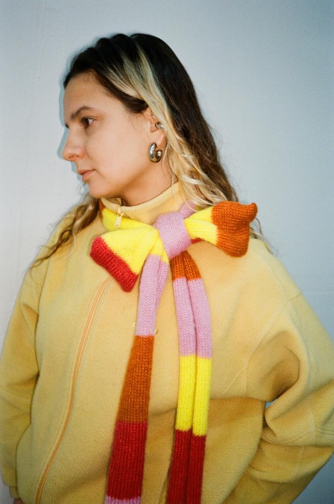 Шарф Snake kid mohair Yellow and Pink