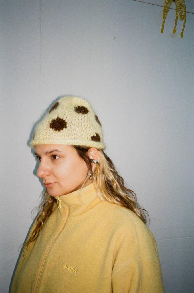 Шапка Mohair Dots Chocolate butter