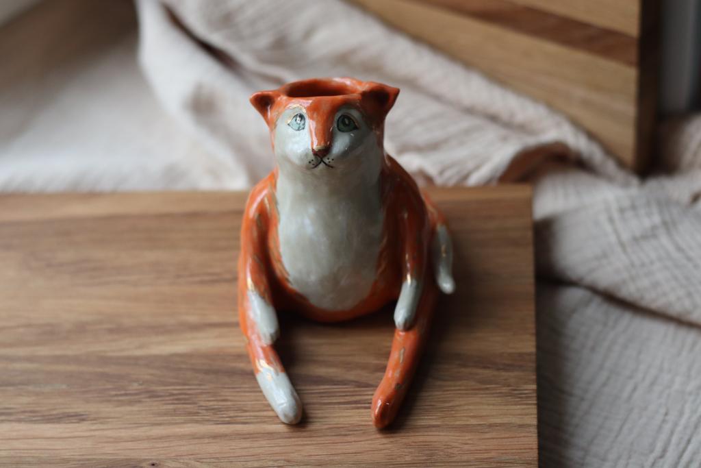 мини-ваза Рыжий кот