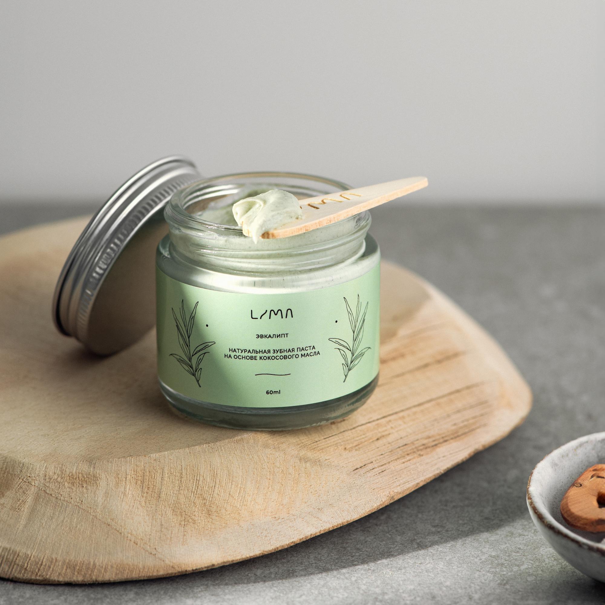 Натуральная минеральная зубная паста LiMa на основе кокосового масла, Эвкалипт