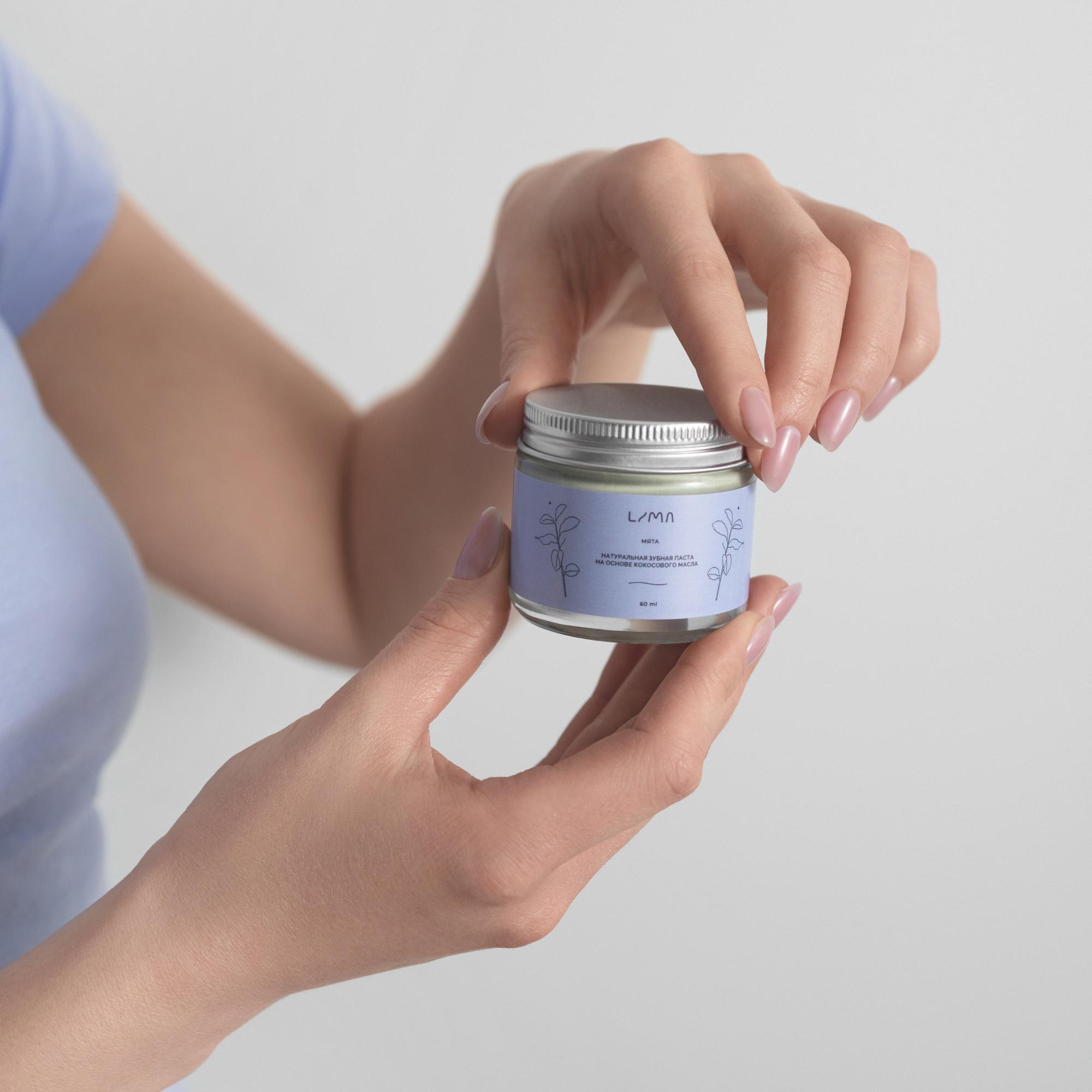 Натуральная минеральная зубная паста LiMa на основе кокосового масла, Мята