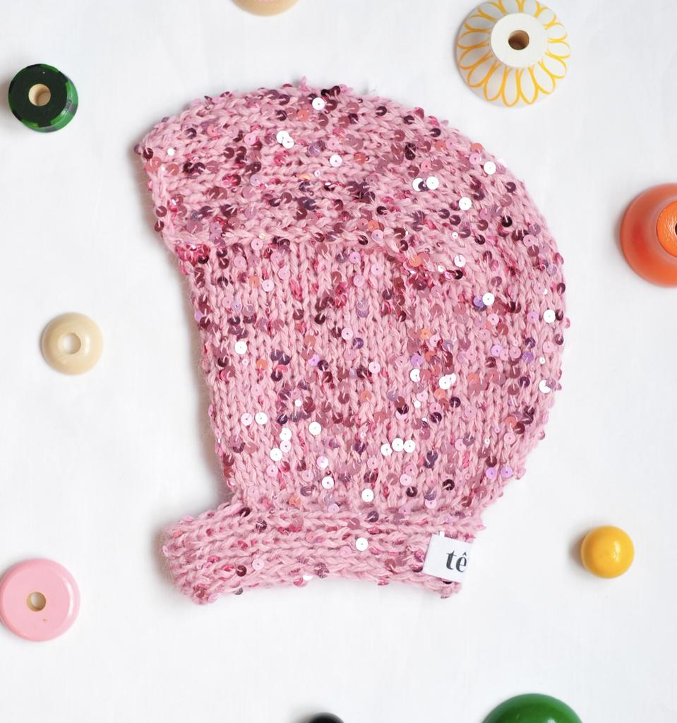 Чепчик с пайетками розовый бабл гам