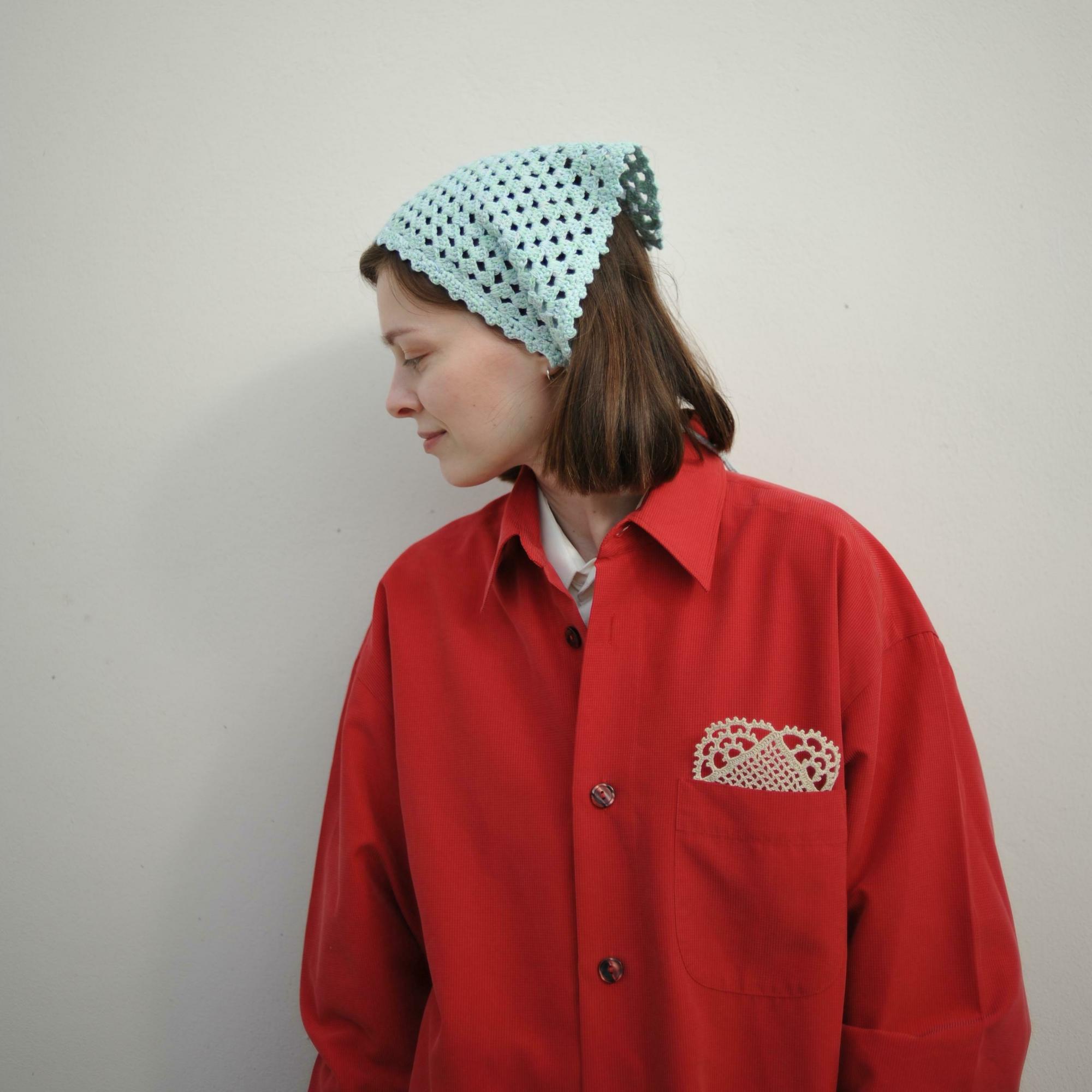 Косынка DashaPhi x tête зеленый меланж (хлопок)