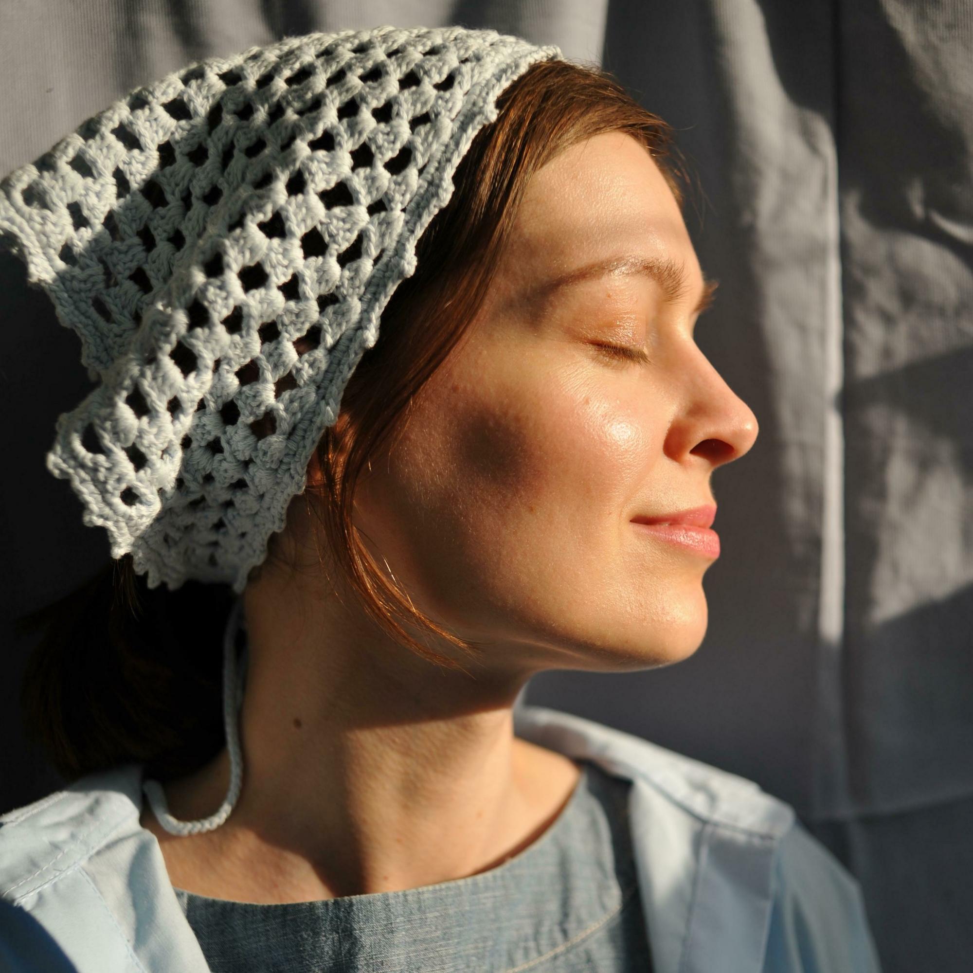 Косынка DashaPhi x tête светло-голубая (хлопок)