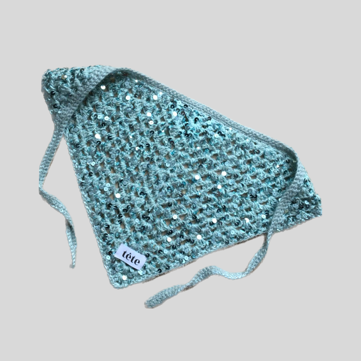 Косынка с пайетками цвета мяты