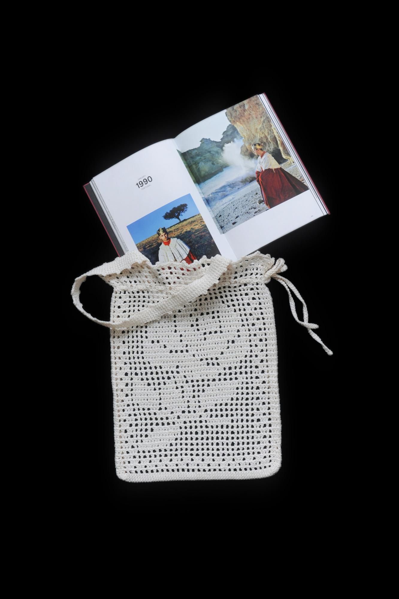 Кисет с розой молочный