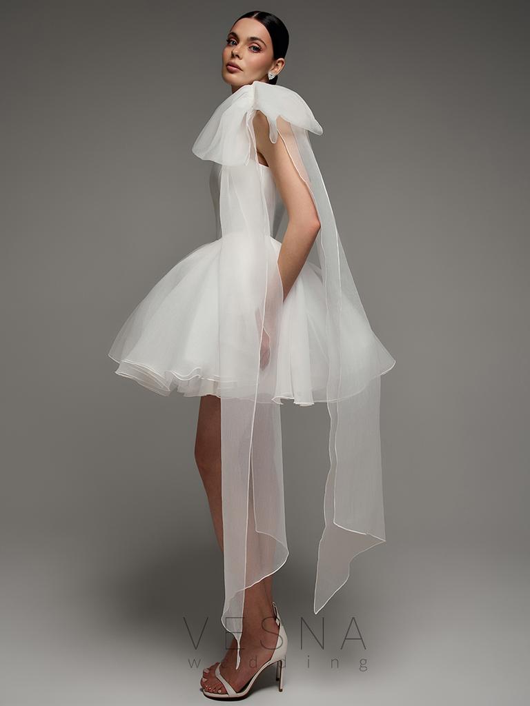 Свадебное платье Элиф Мини Вайт + Шарф