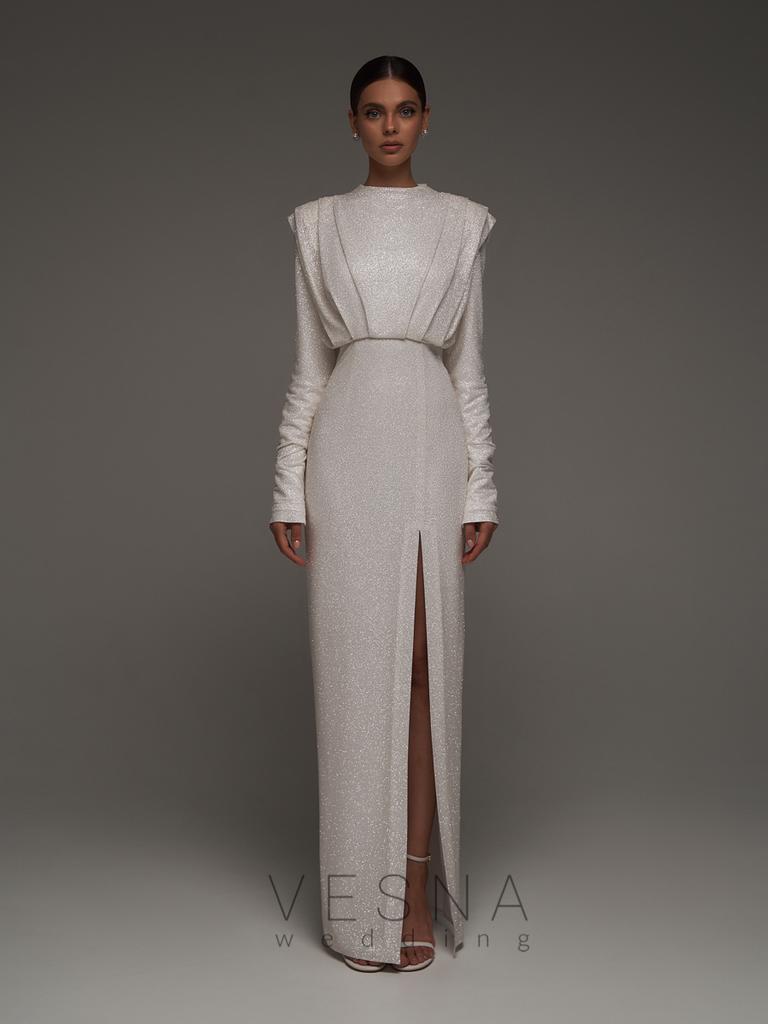 Свадебное платье Джина серебро