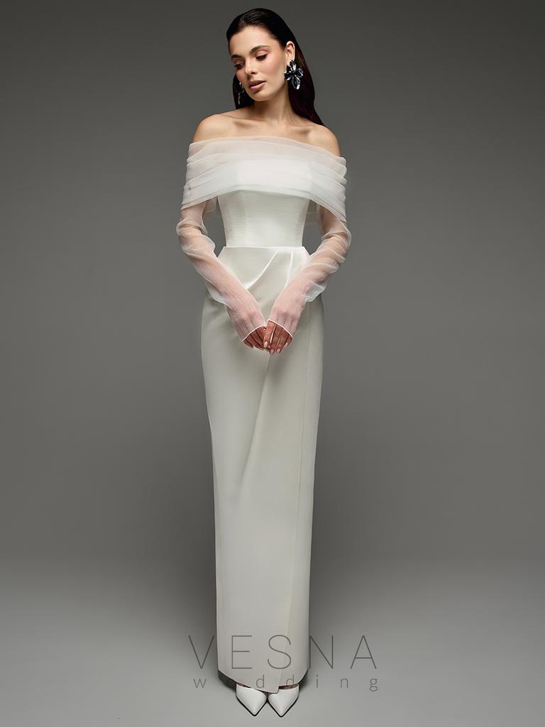 Свадебное платье Пайпер Айвори + Вуаль