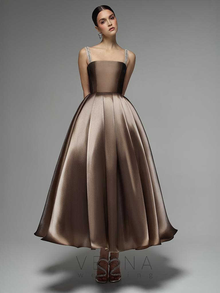 Вечернее платье Теона Миди Шоколад