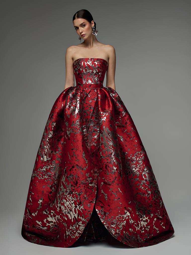 Вечернее платье Пайпер Шанхай Ред + Шлейф