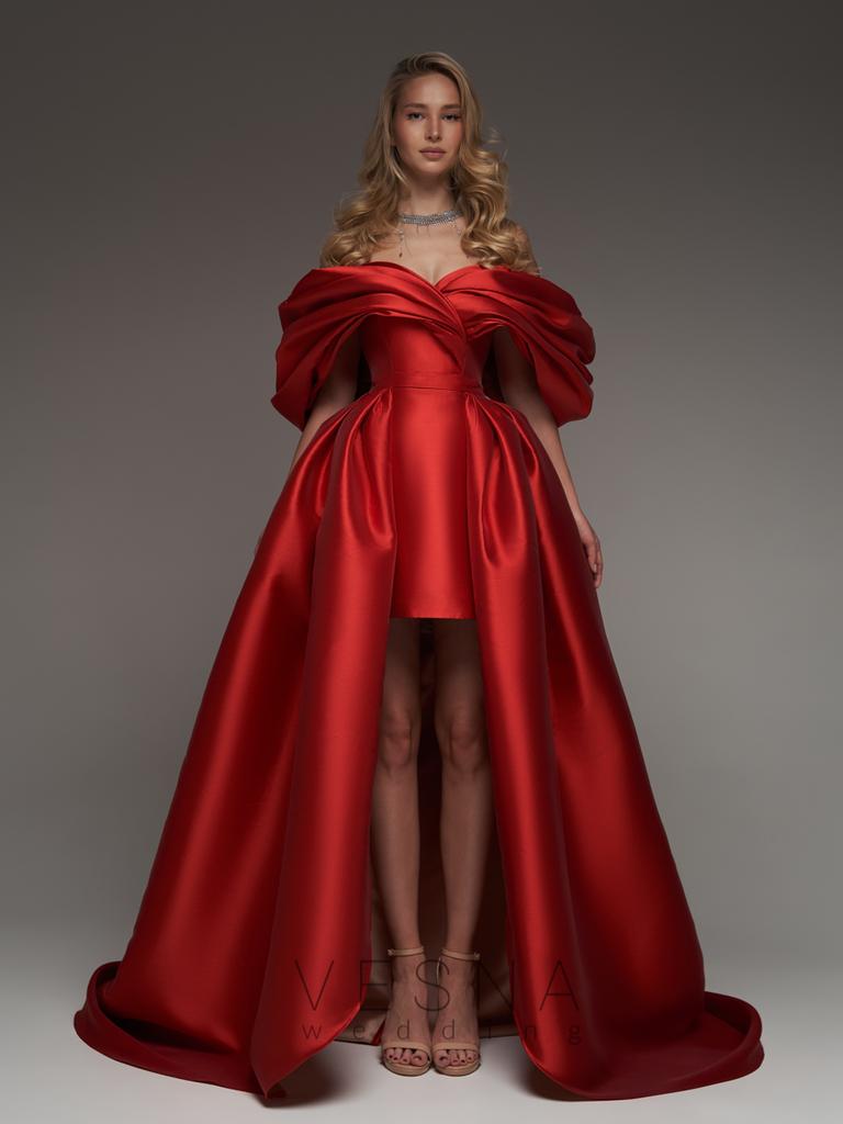 Вечернее платье Зендая Ред + Шлейф