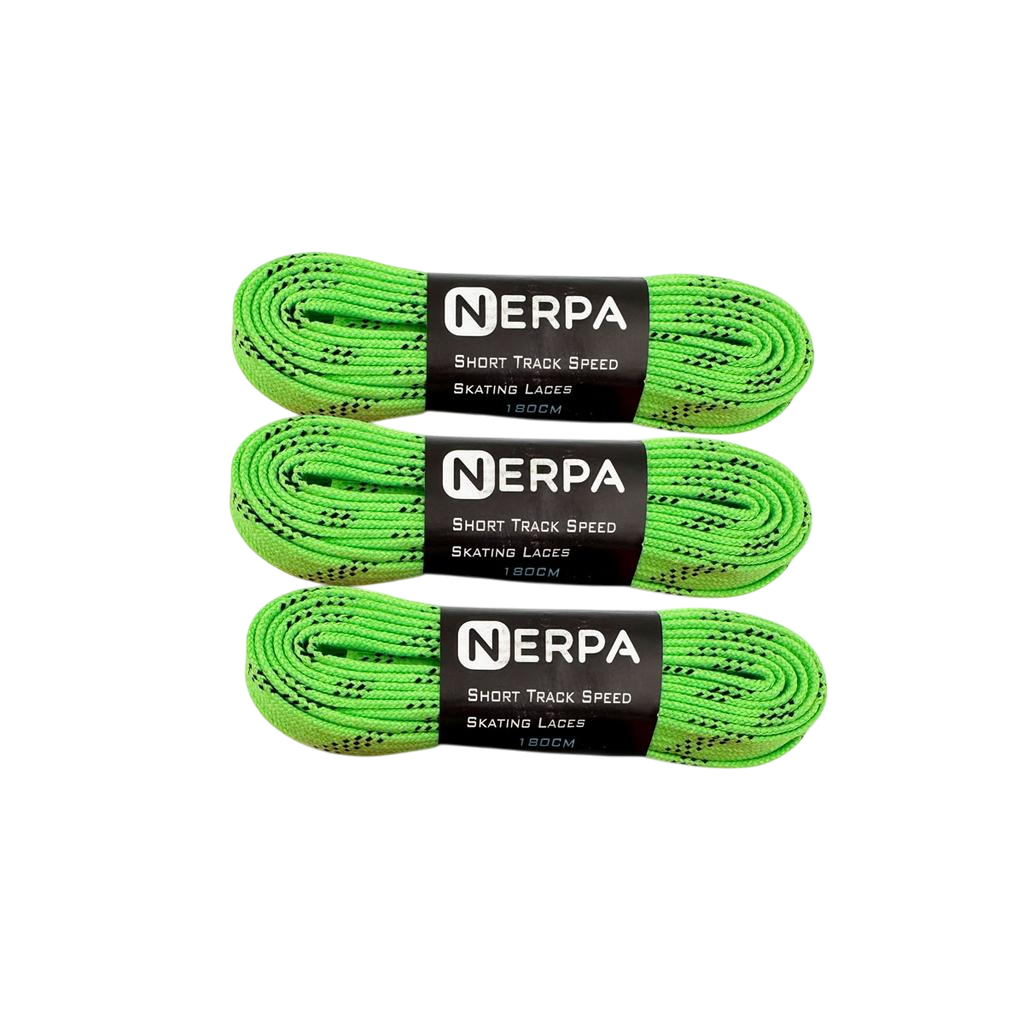 Шнурки универсальные для коньков, цвет: неоновый зеленый