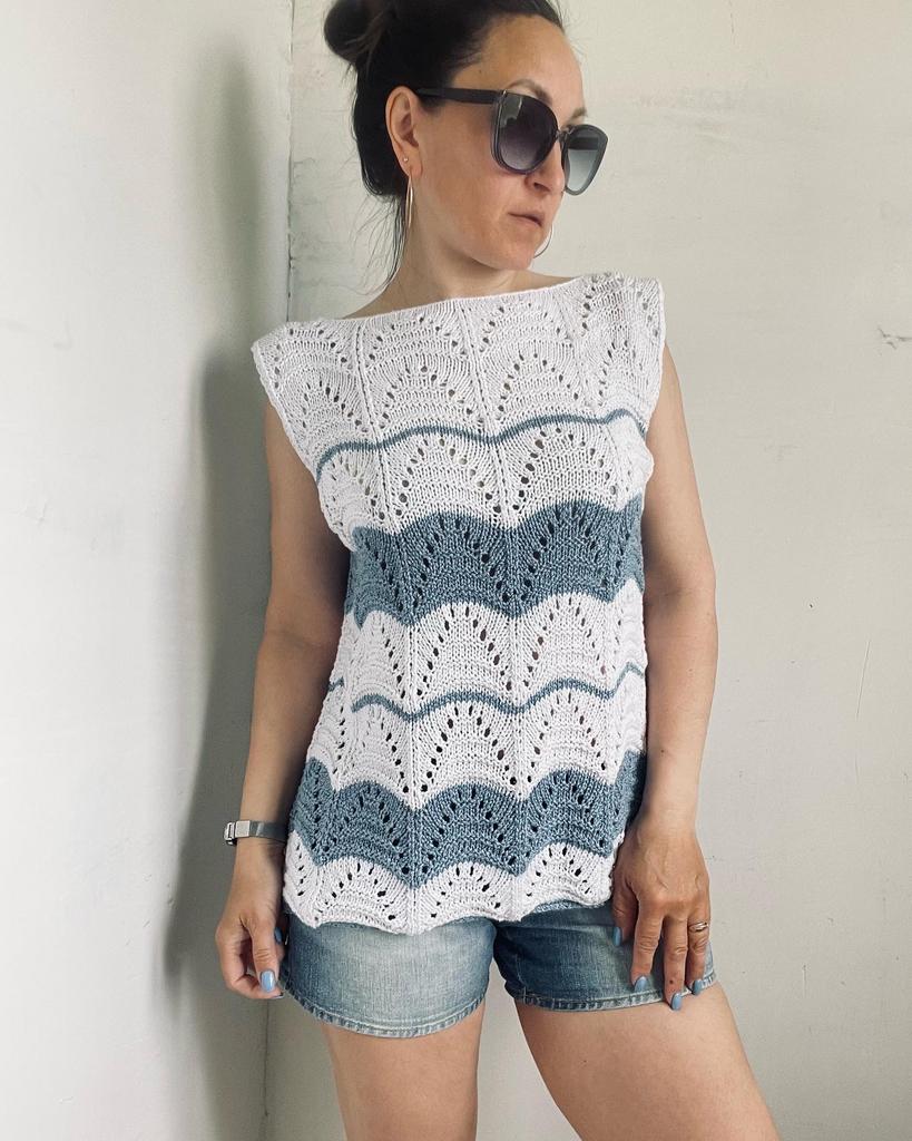 жилет спицами