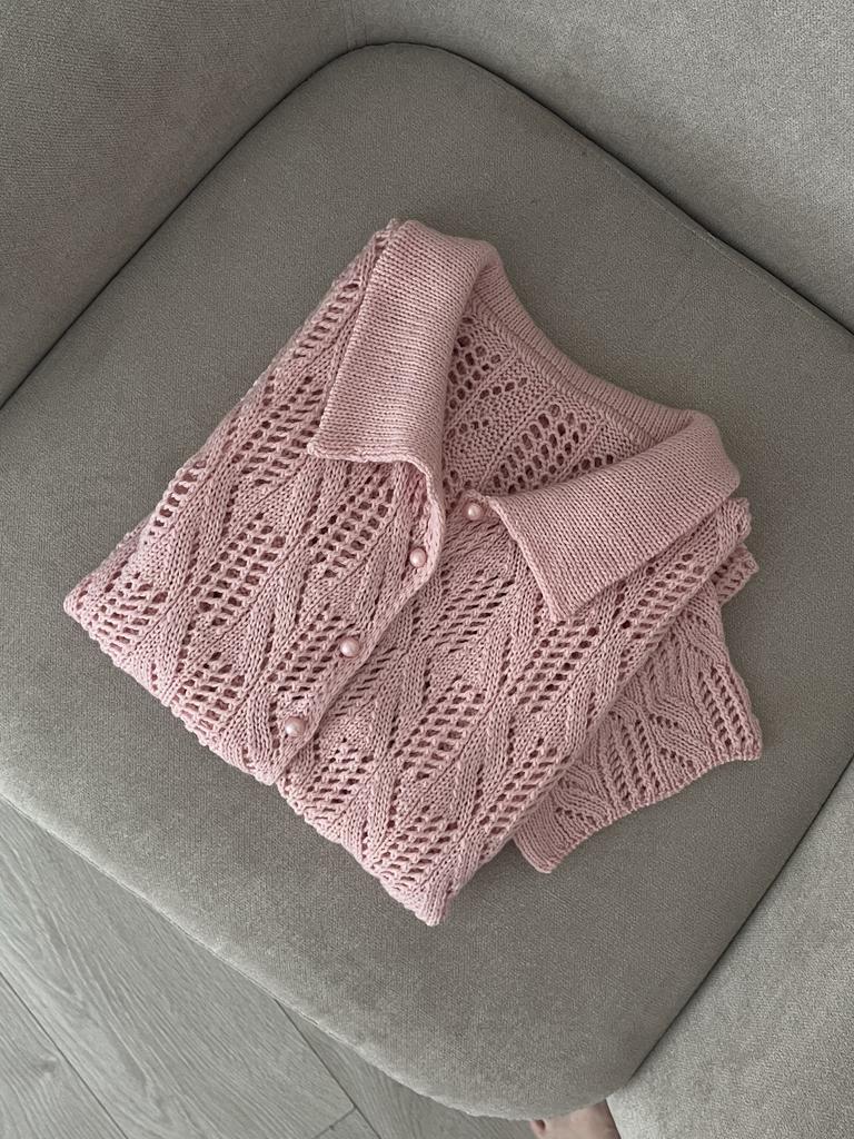 Мастер - класс по вязанию спицами ажурной рубашки Сакура