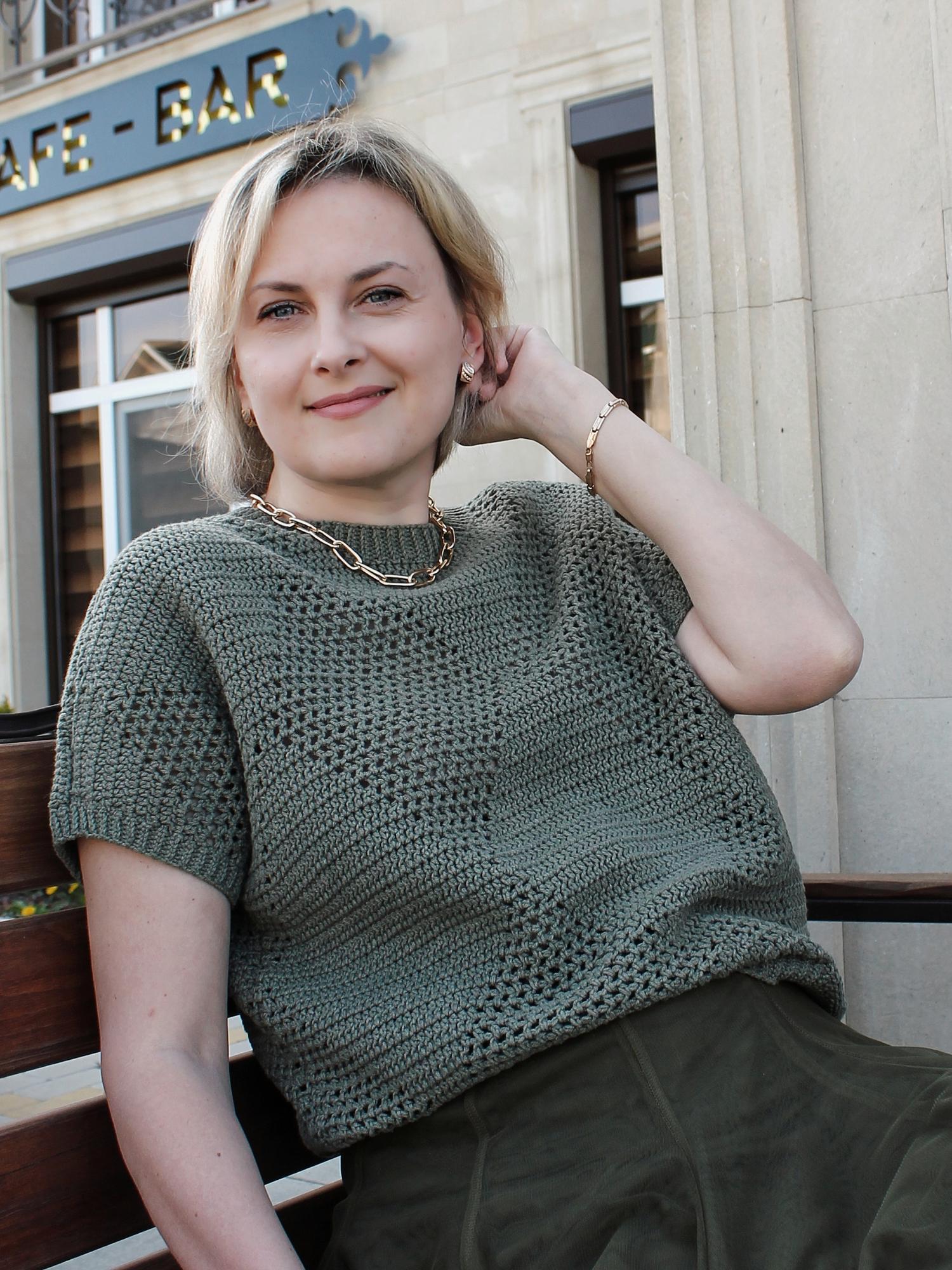 Мастер-класс по вязанию крючком  "Летний джемпер "Ромбы"