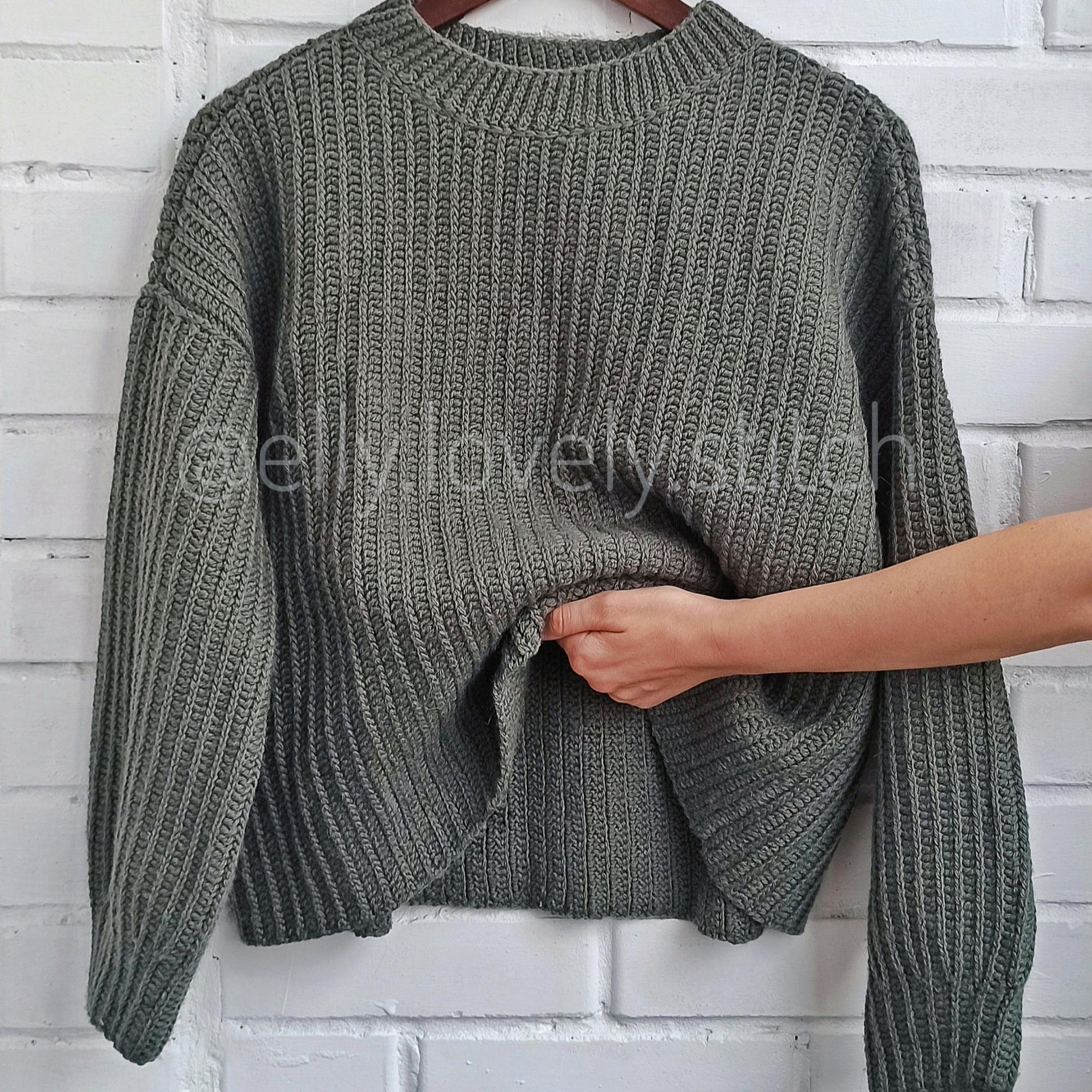 Мастер-класс по вязанию крючком "Джемпер в рубчик"