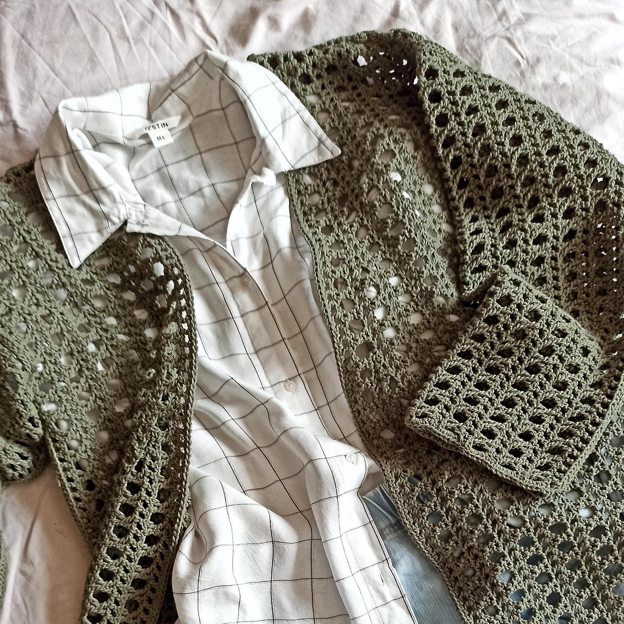 Мастер-класс по вязанию крючком  "Ажурный кардиган"