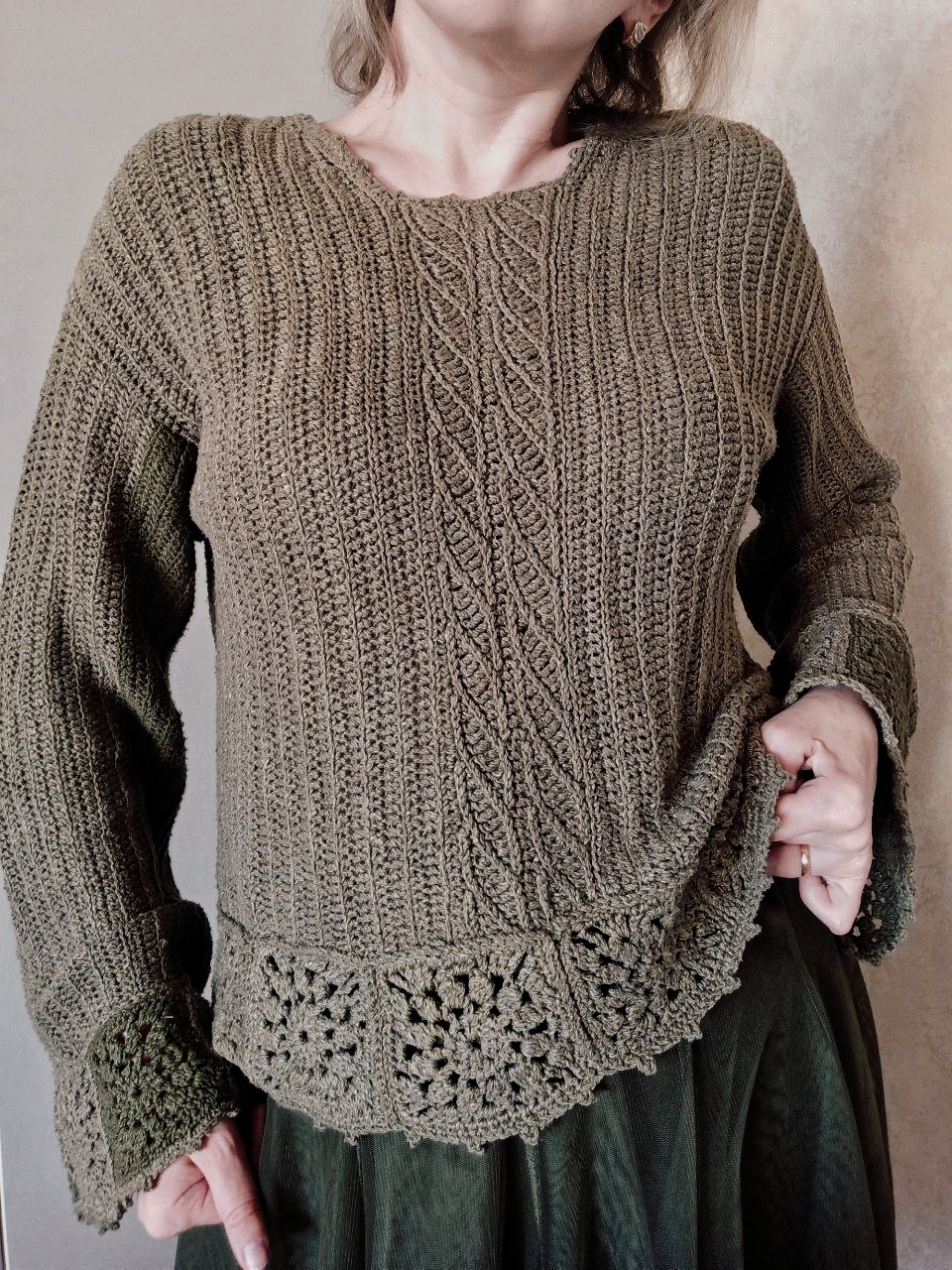 Схема узора крючком "Колоски"