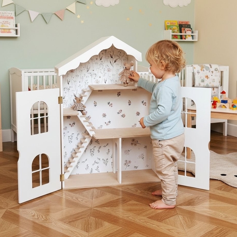 кукольный домик с резной крышей