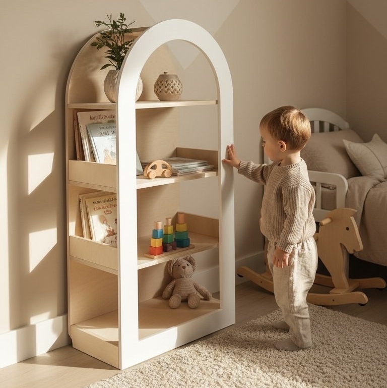 деревянный стеллаж в детскую
