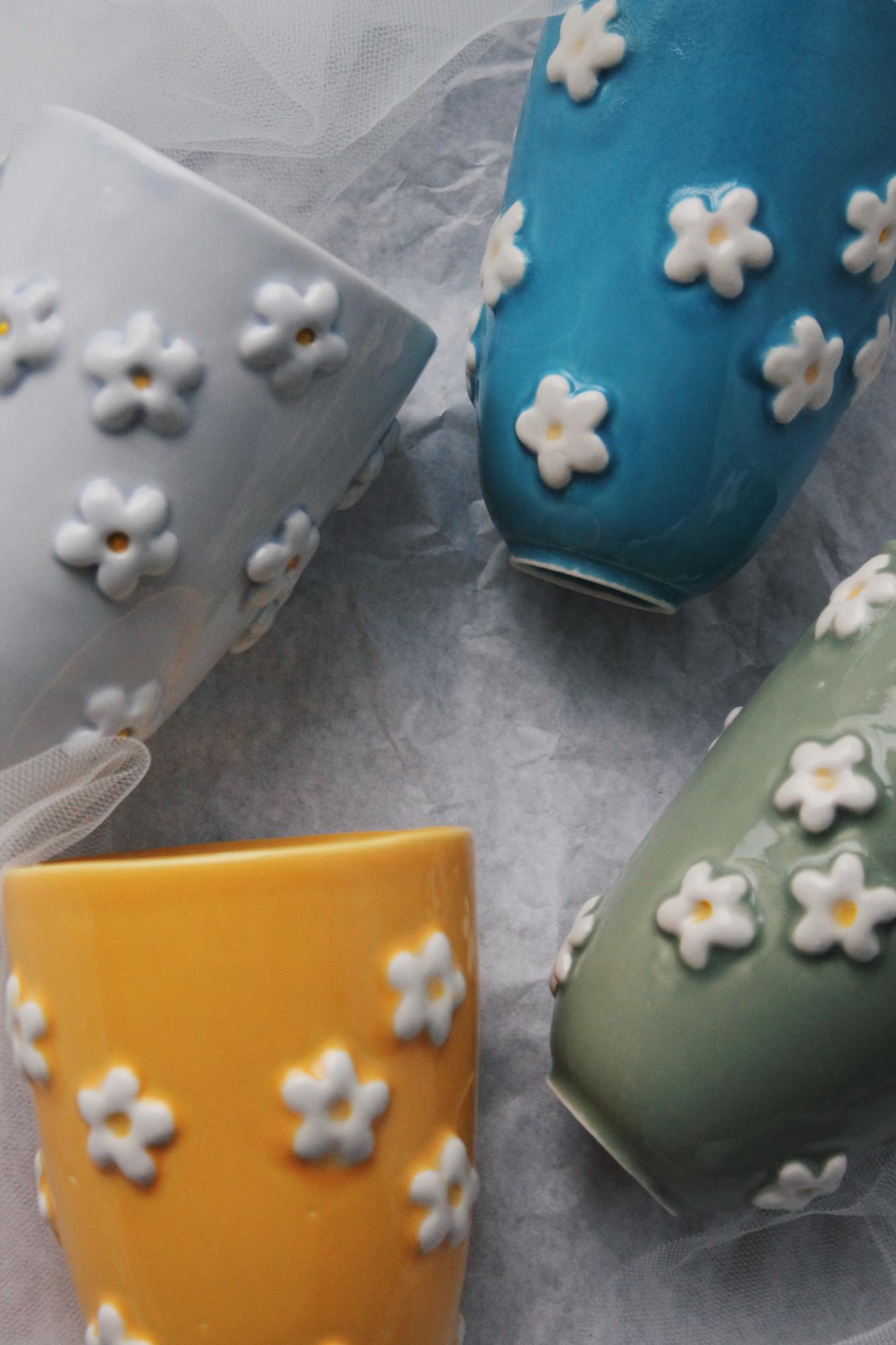 Стакан РОМАШКИ голубой