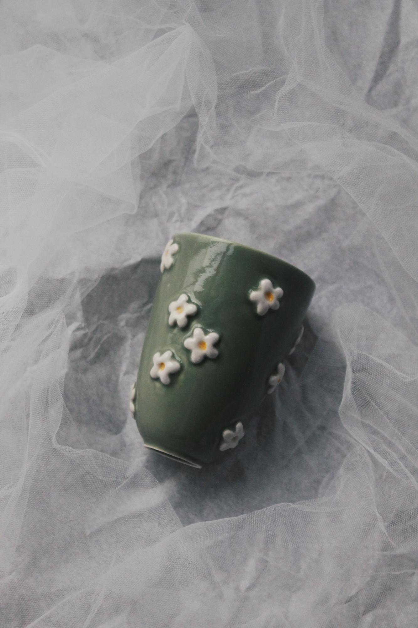 Стакан РОМАШКИ зелёный