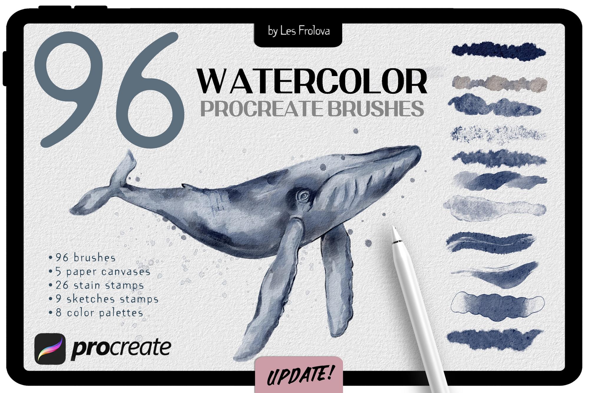 BUNDLE Watercolor Procreate Brushes