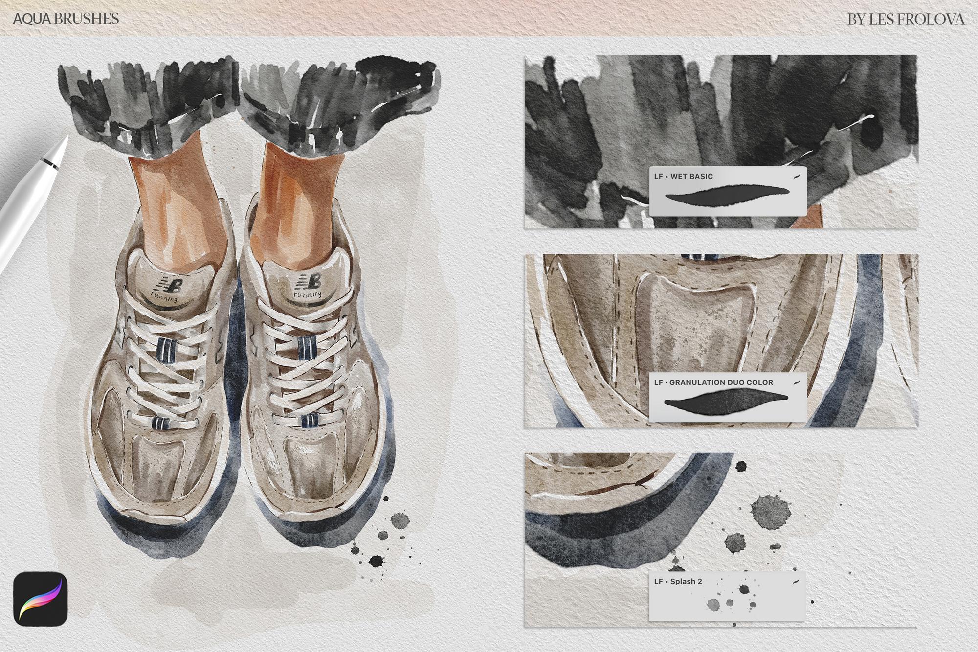 Watercolor Brushes Set for Procreate App