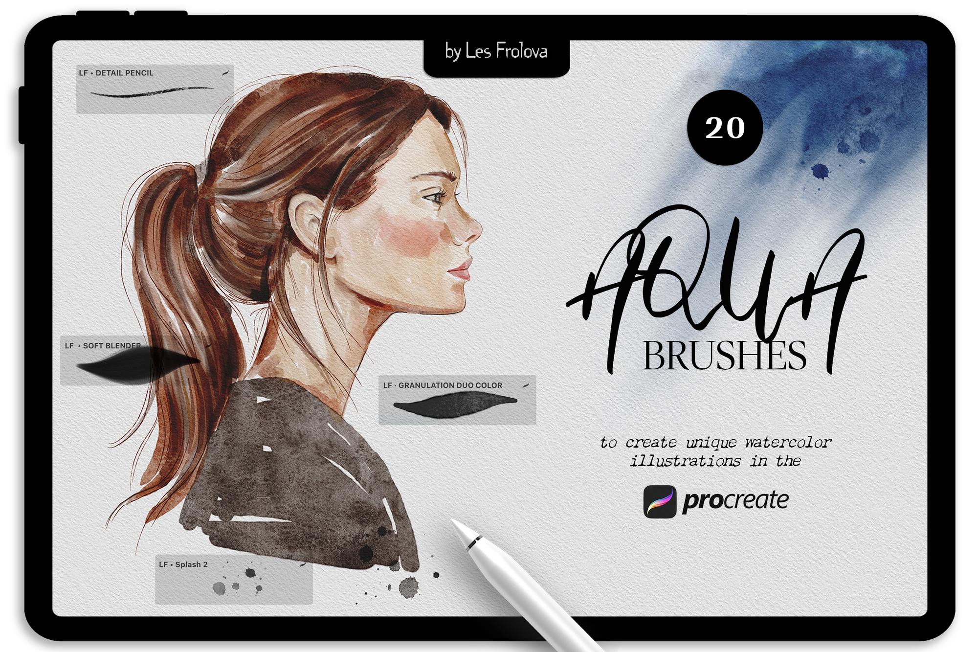 Watercolor Brushes Set for Procreate App