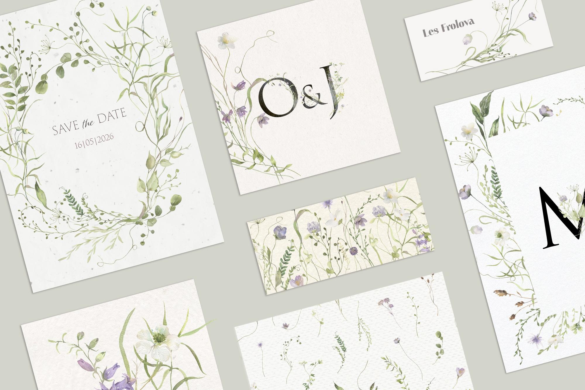 Field Symphony- Watercolor Wildflowers Collection