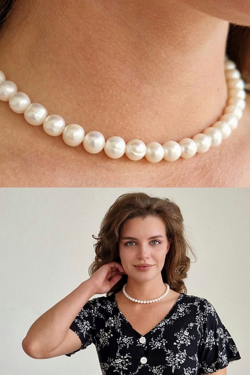 крупные бусы из жемчуга
