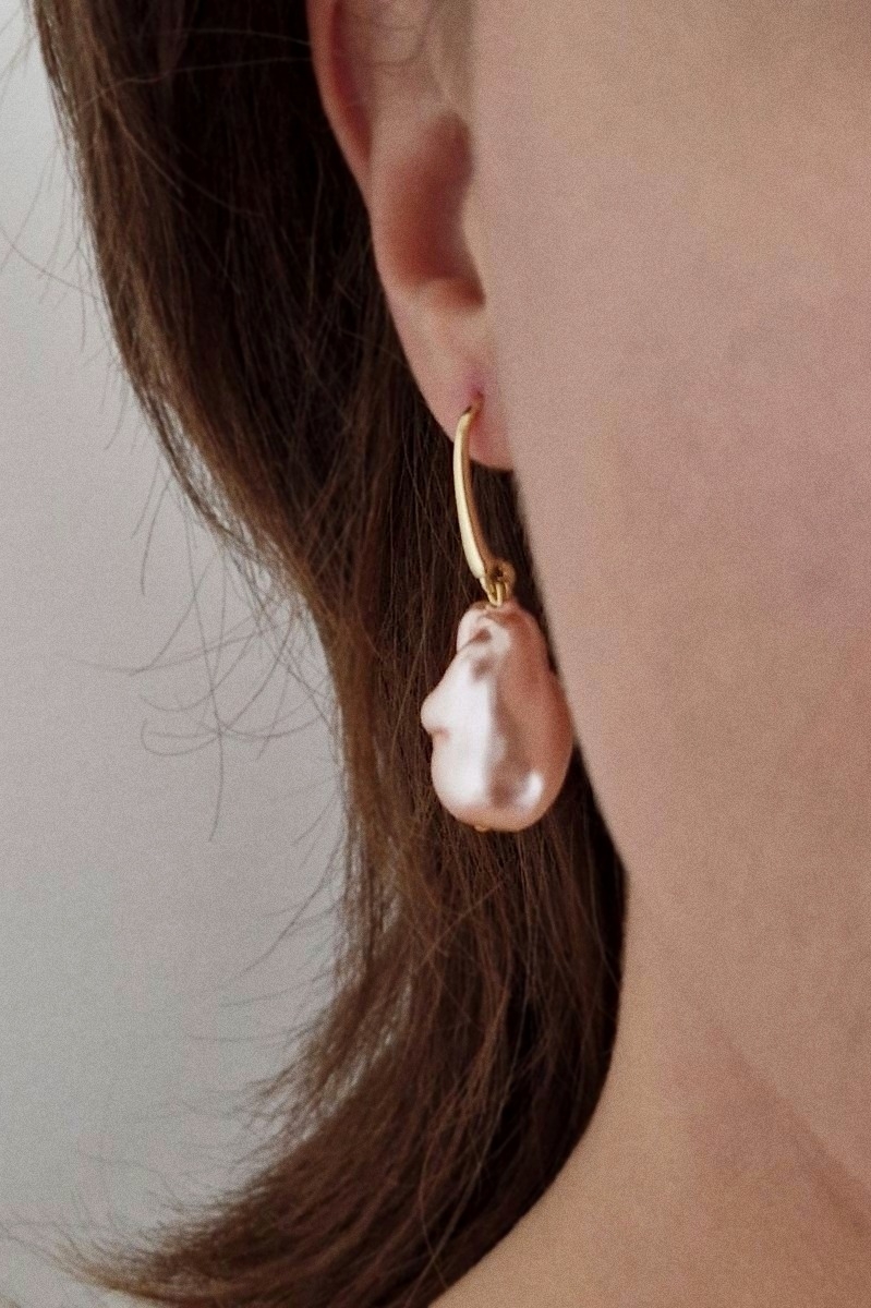 серьги с кремовым жемчугом