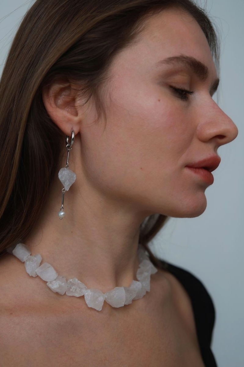 серьги с горным хрусталем