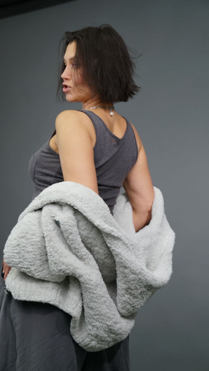 Бомбер "FLUFFY" жемчужный