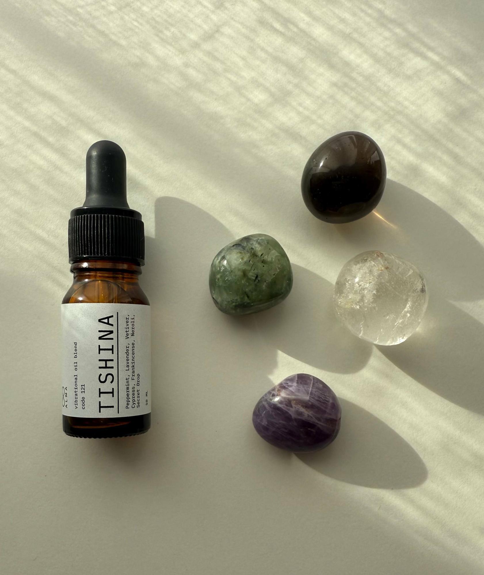 Вибрационная смесь эфирных масел + кристаллы TISHINA