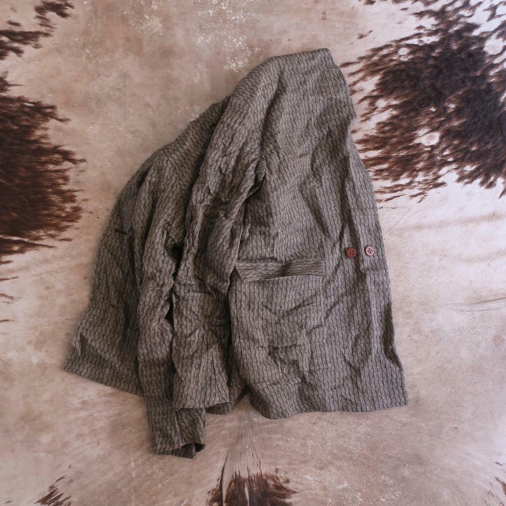 Basic jacket #1 in dark herringbone wool-linen blend