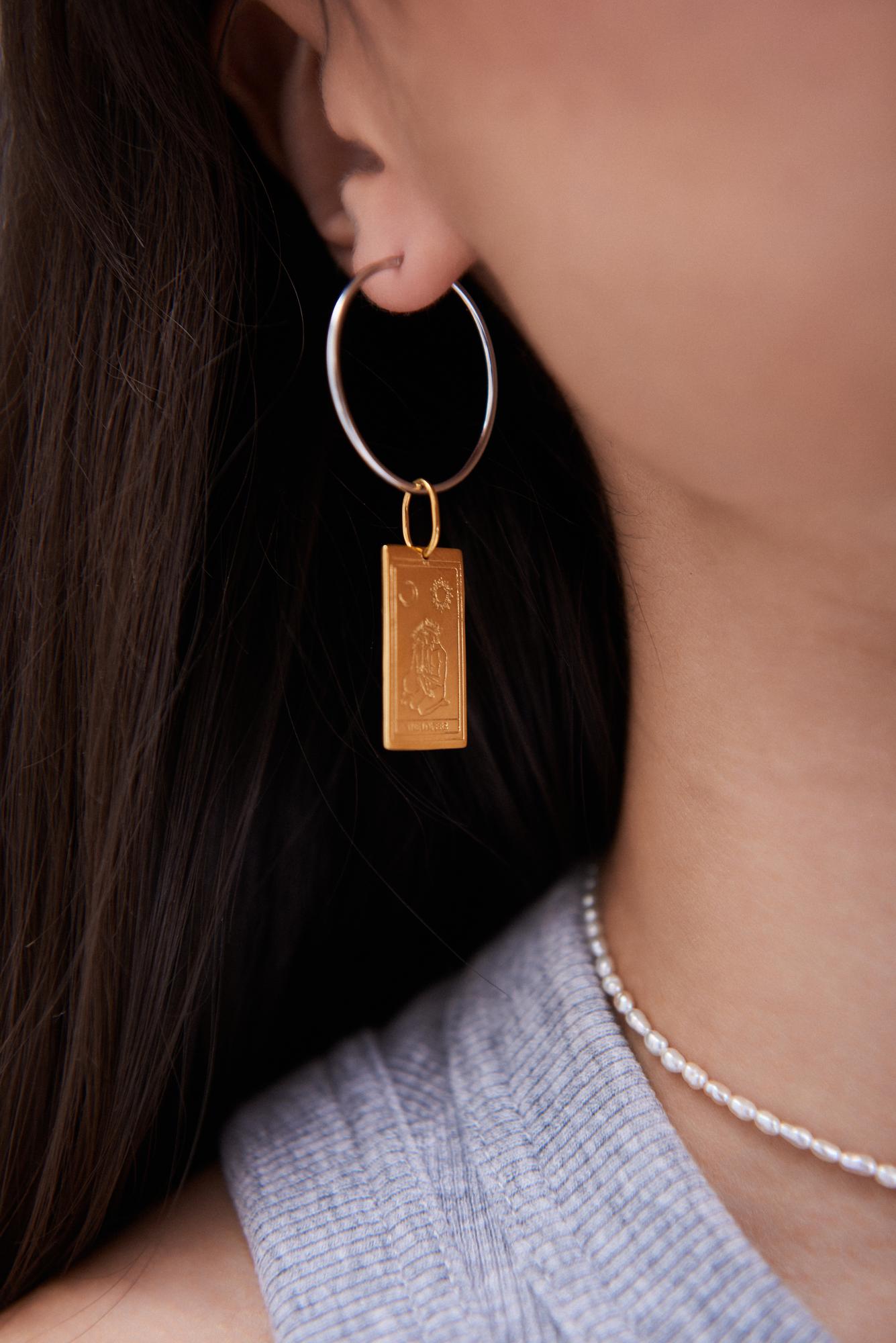 Подвеска карта таро "Влюбленные" малая, позолота, La Lune