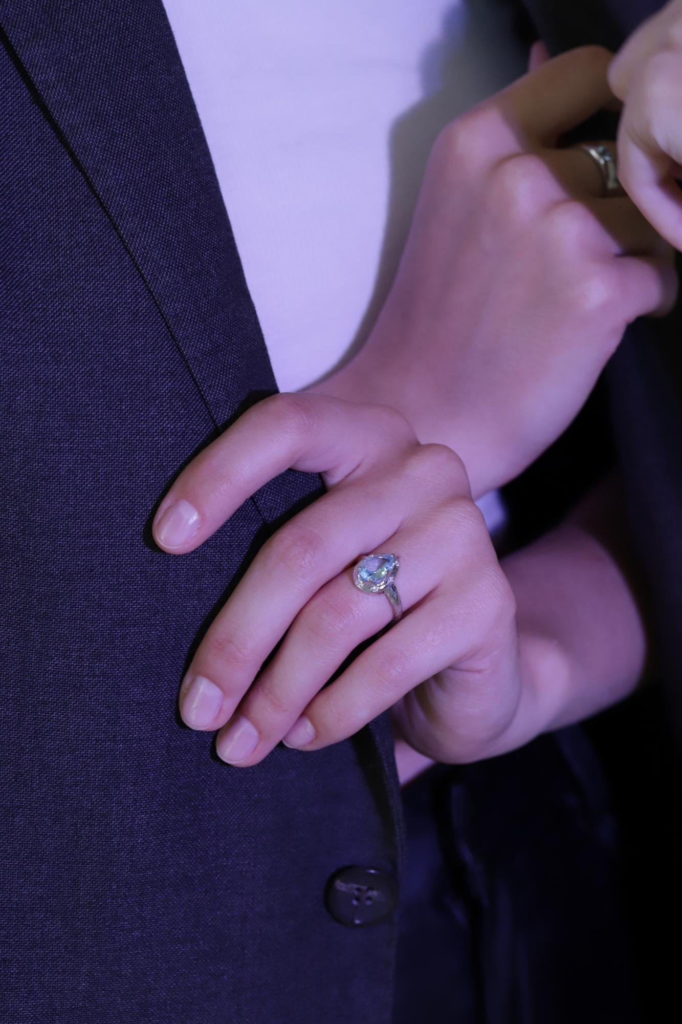 Кольцо Crystal Drop с голубым топазом