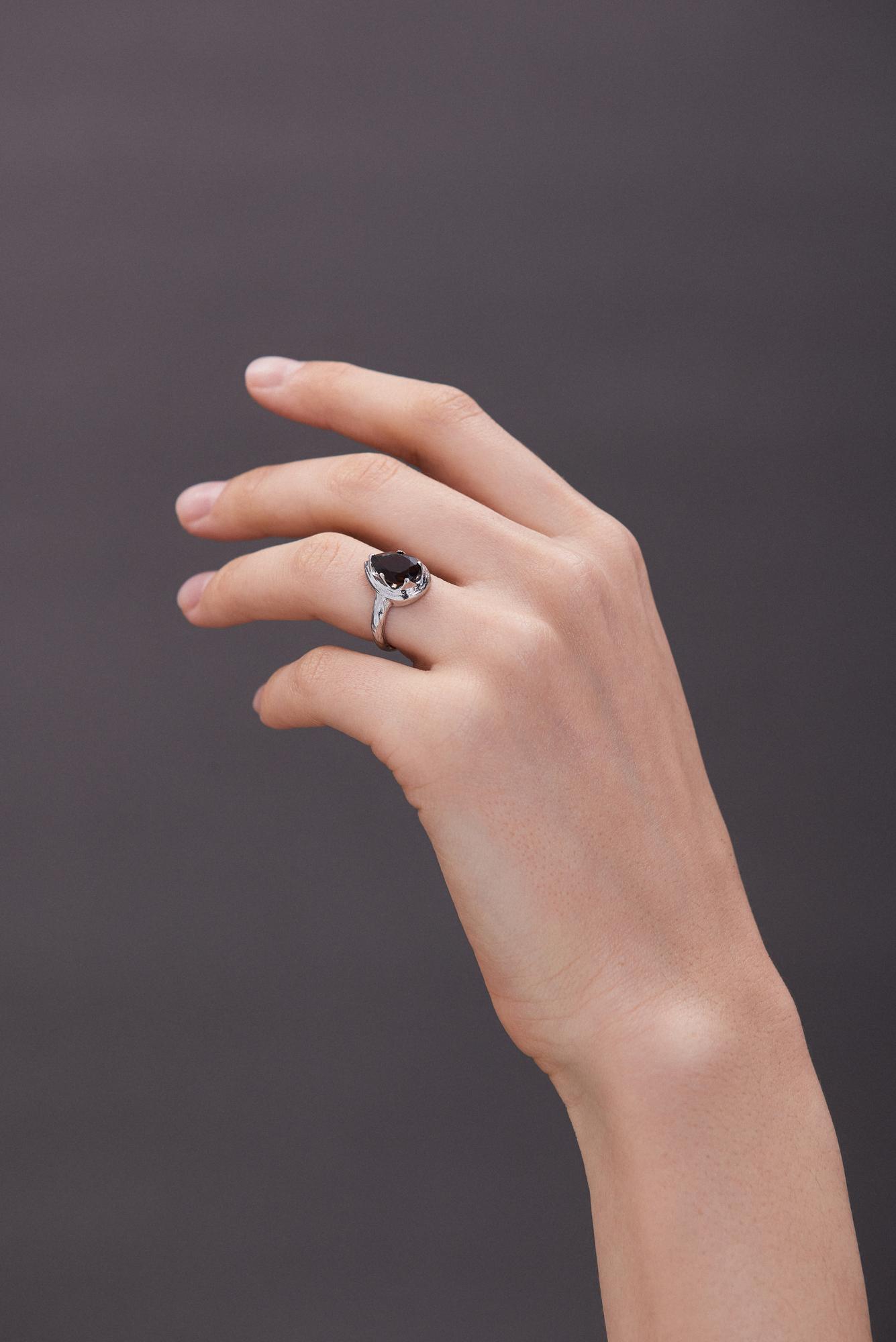 Кольцо Crystal Drop с раухтопазом