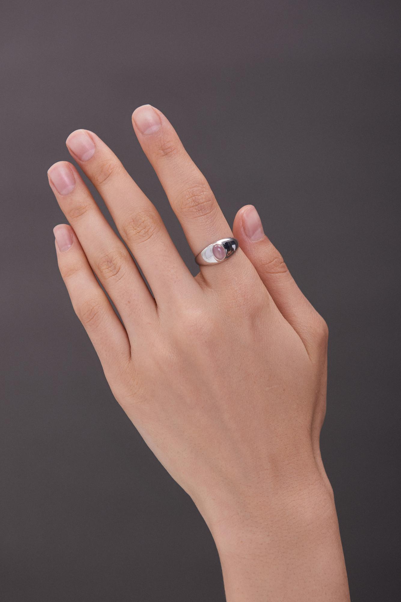 Кольцо Crystal EYE с розовым агатом