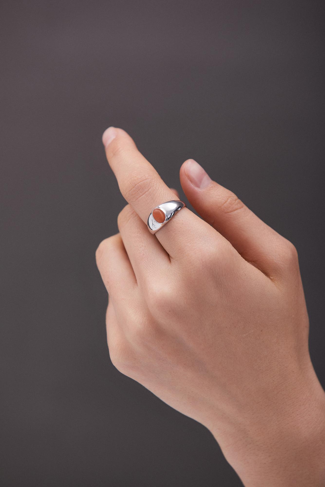 Кольцо Crystal EYE с кораллом