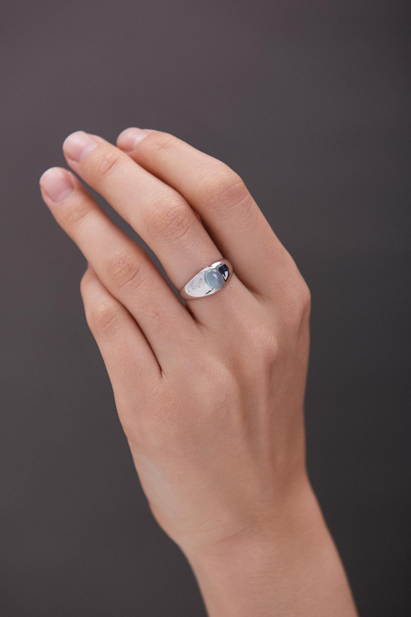 Кольцо Crystal EYE с голубым агатом