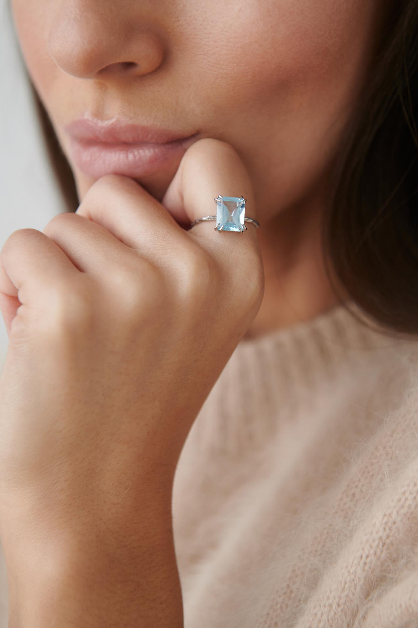 Кольцо Crystal Classic с голубым топазом